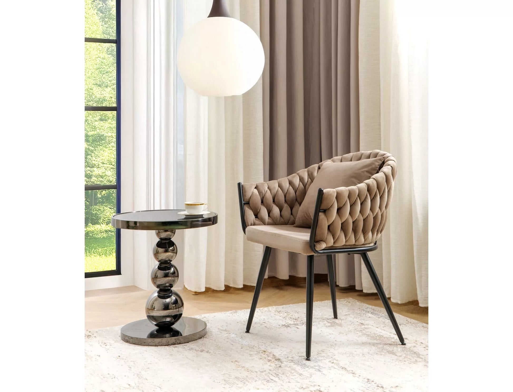 Kafijas galdiņš Rims 56/50 cm melns - N1 Home