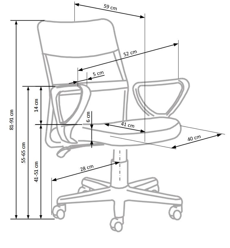 Krēsls Timas 52/59/81-91/41-51 cm turkuaz - N1 Home
