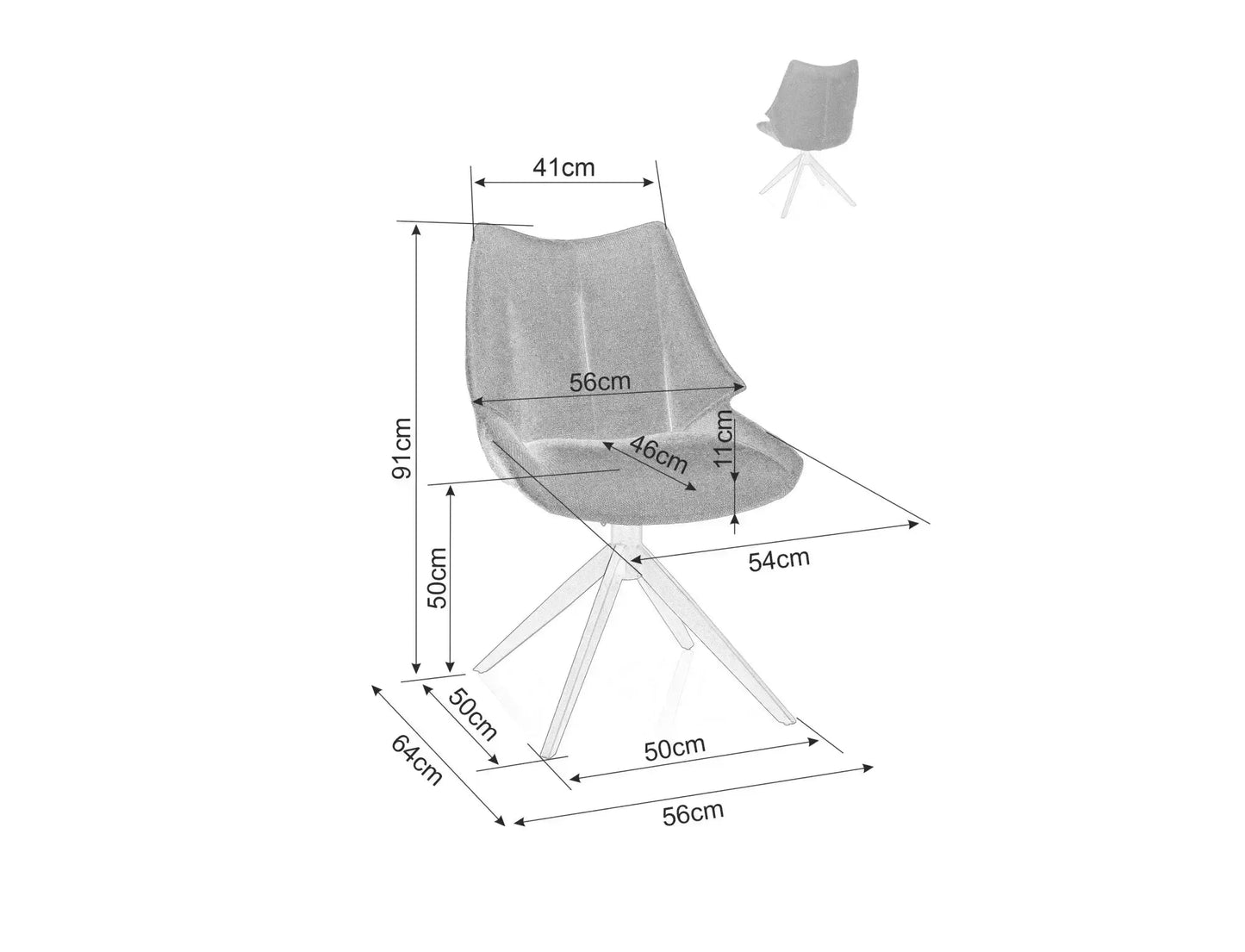 Krēsls Cods 91/56/50 cm tumši pelēks - N1 Home