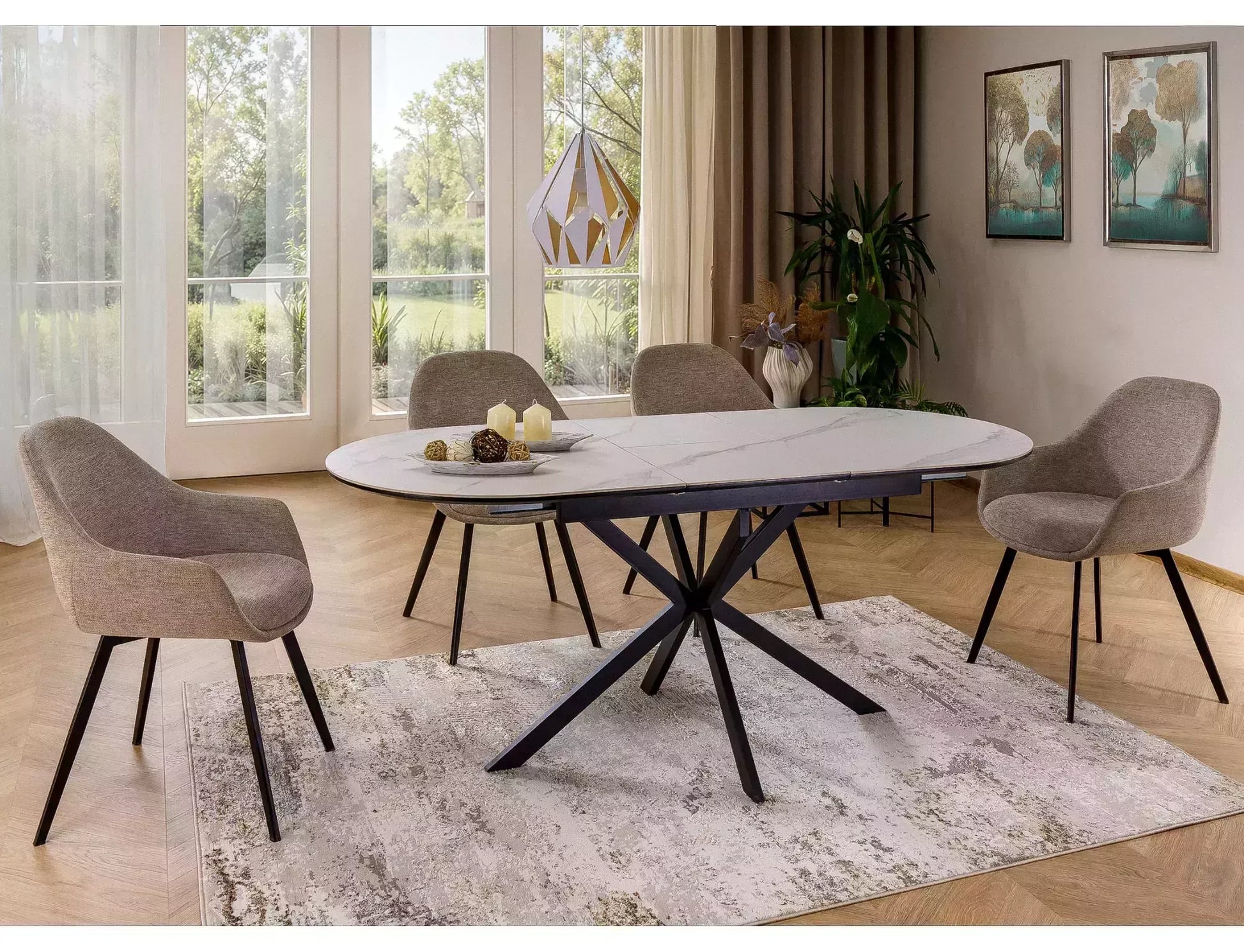 Galds Gastoli 80/140/75 cm balts - N1 Home