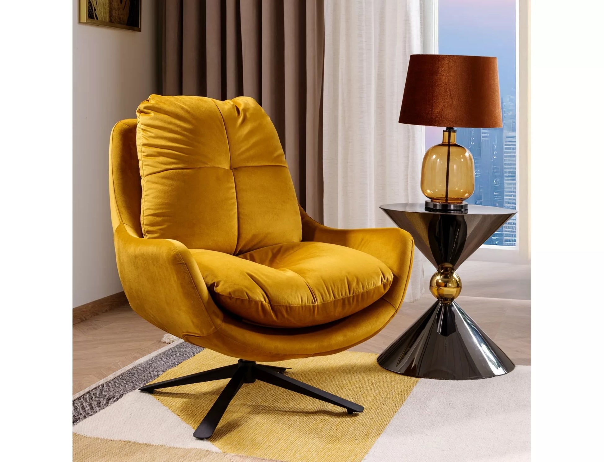 Kafijas galds Miros 56/50 cm melns - N1 Home