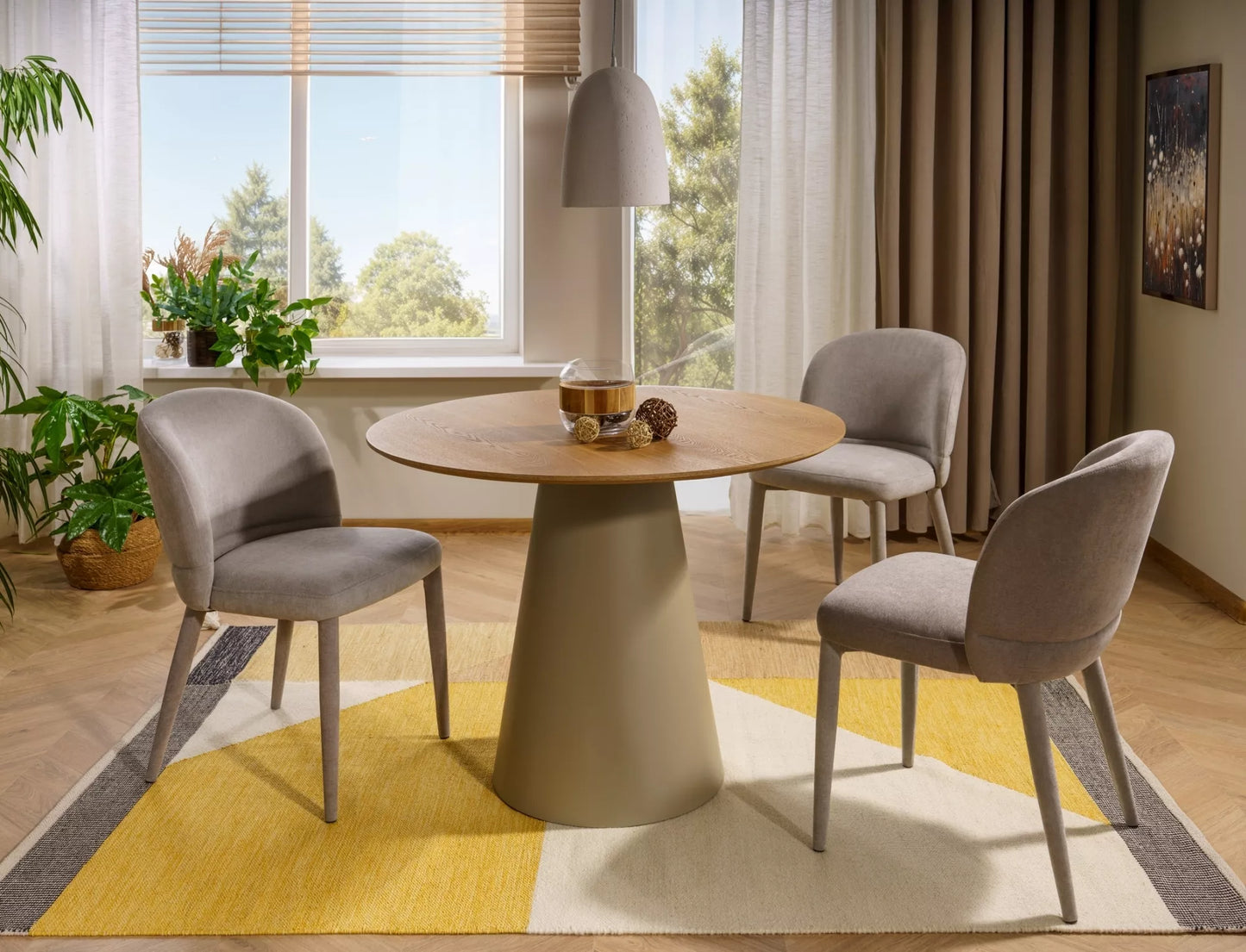 Galds Angs 120/75 cm ozols/kašmirs - N1 Home