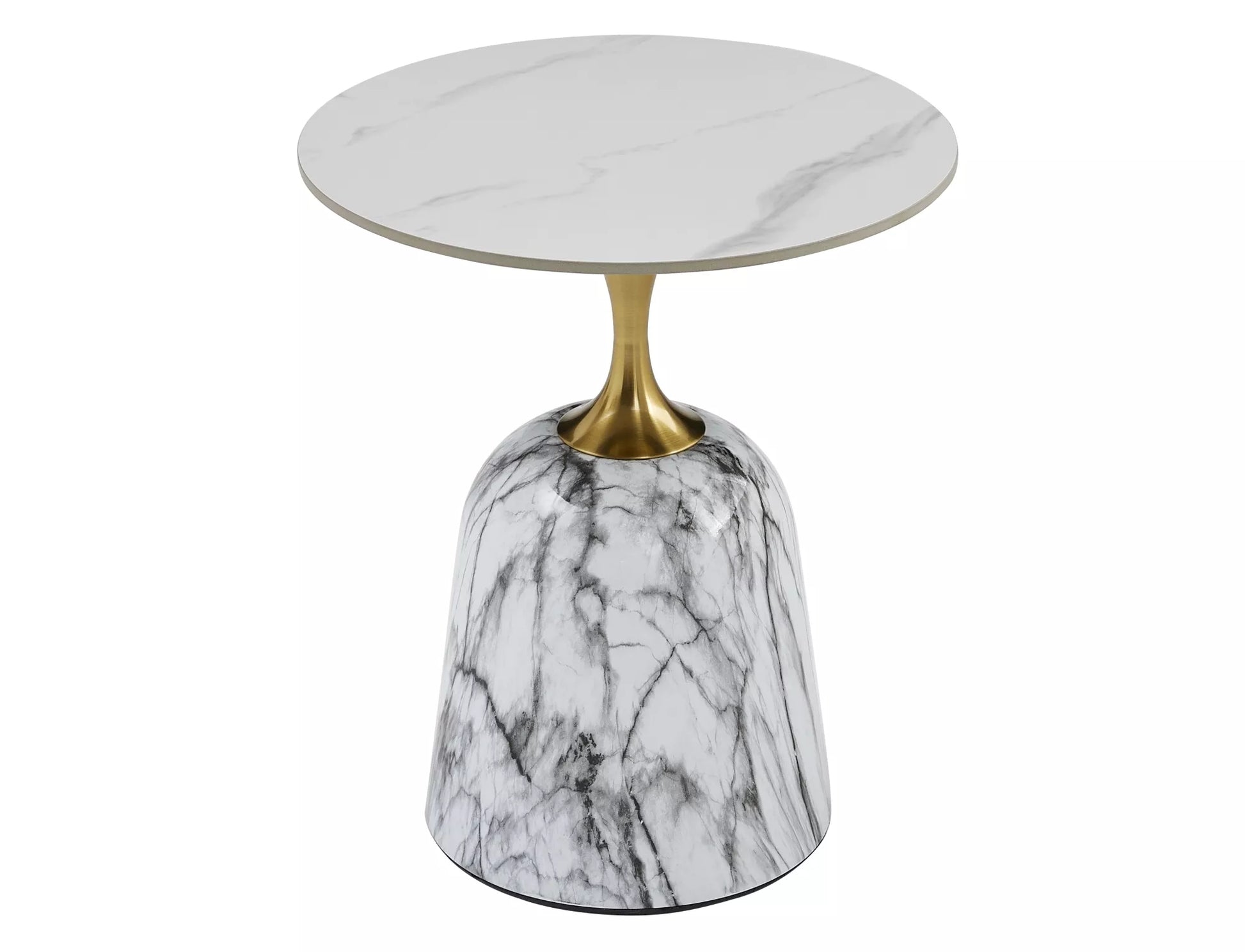 Kafijas galds Fami 59/50 cm balts/zelts - N1 Home