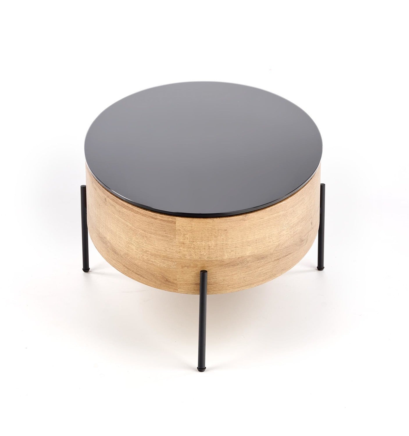 Kafijas galds Zeņs 120/60/37 cm zeltainais ozols/ melns - N1 Home