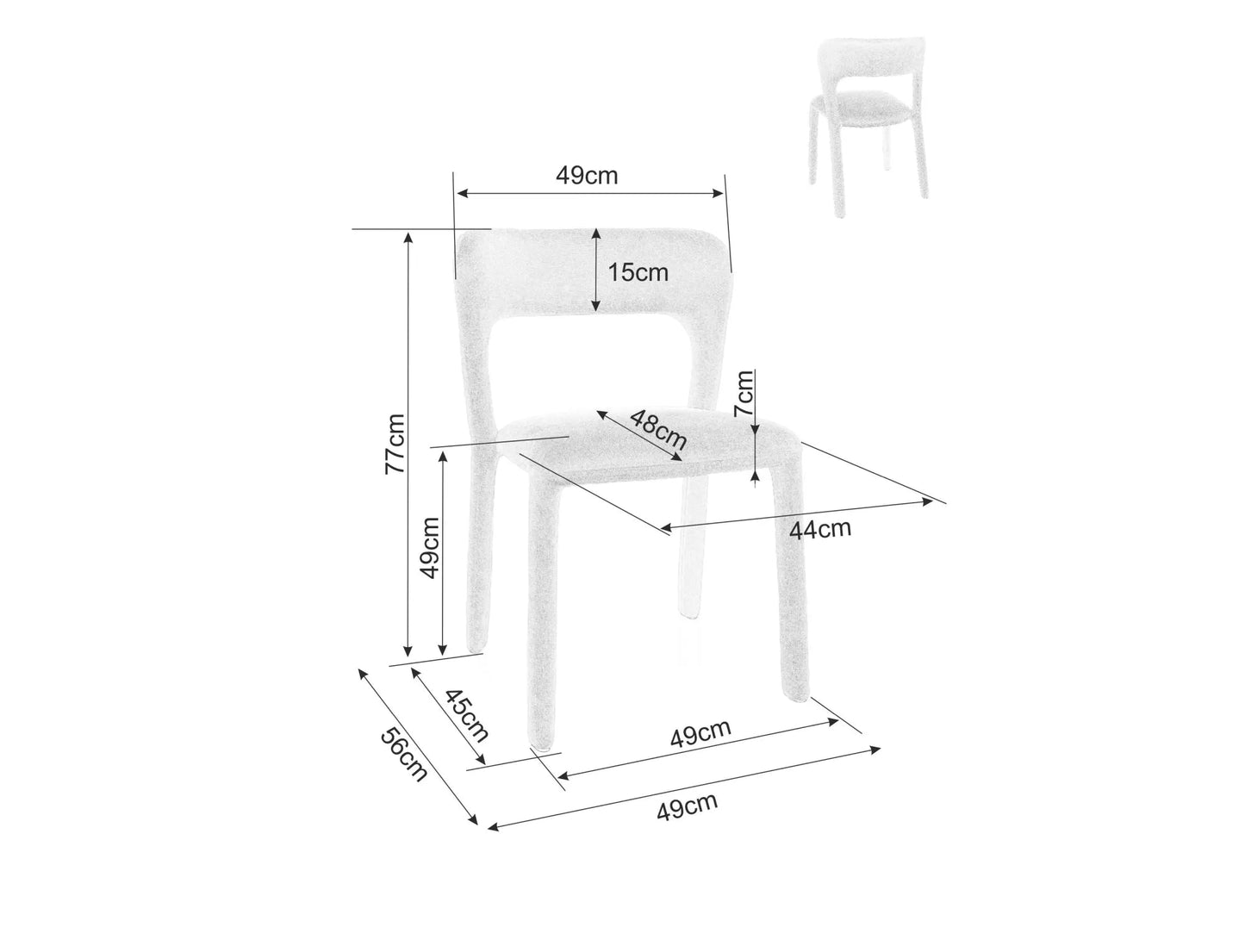 Krēsls Viks 77/49/49 cm bēšs - N1 Home