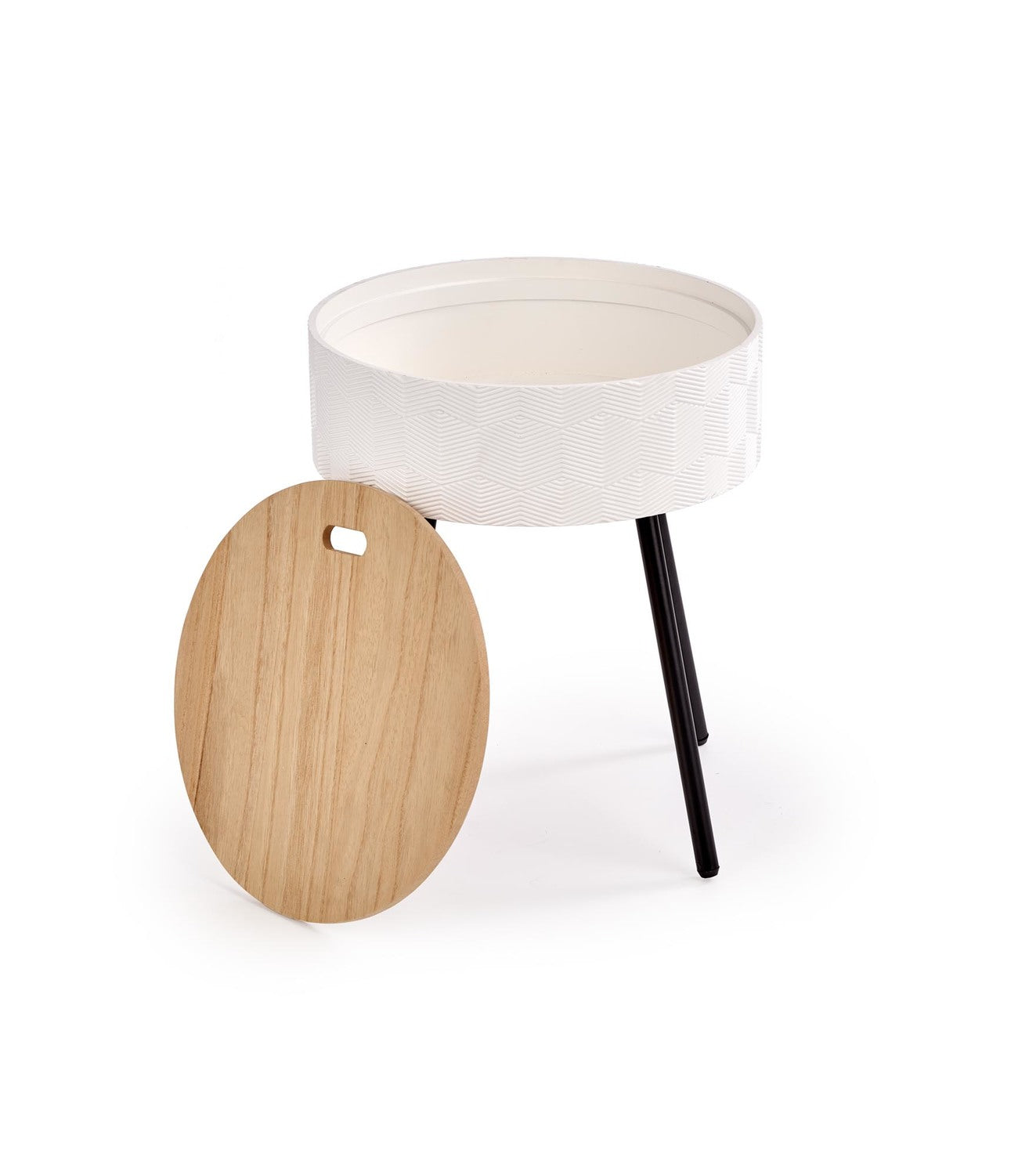 Kafijas galds Aira 38/45 cm balts/melns - N1 Home