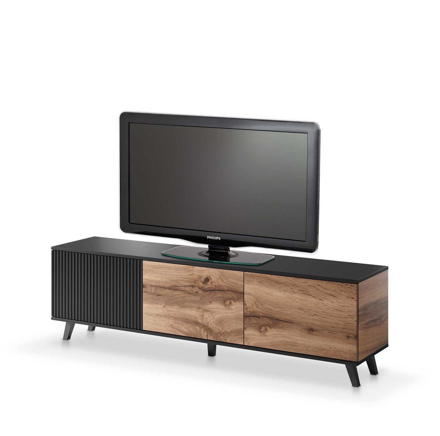 BERLIN 2 TV skapis 180/40/52 cm wotan/black ozols 180/40/52 cm - N1 Home