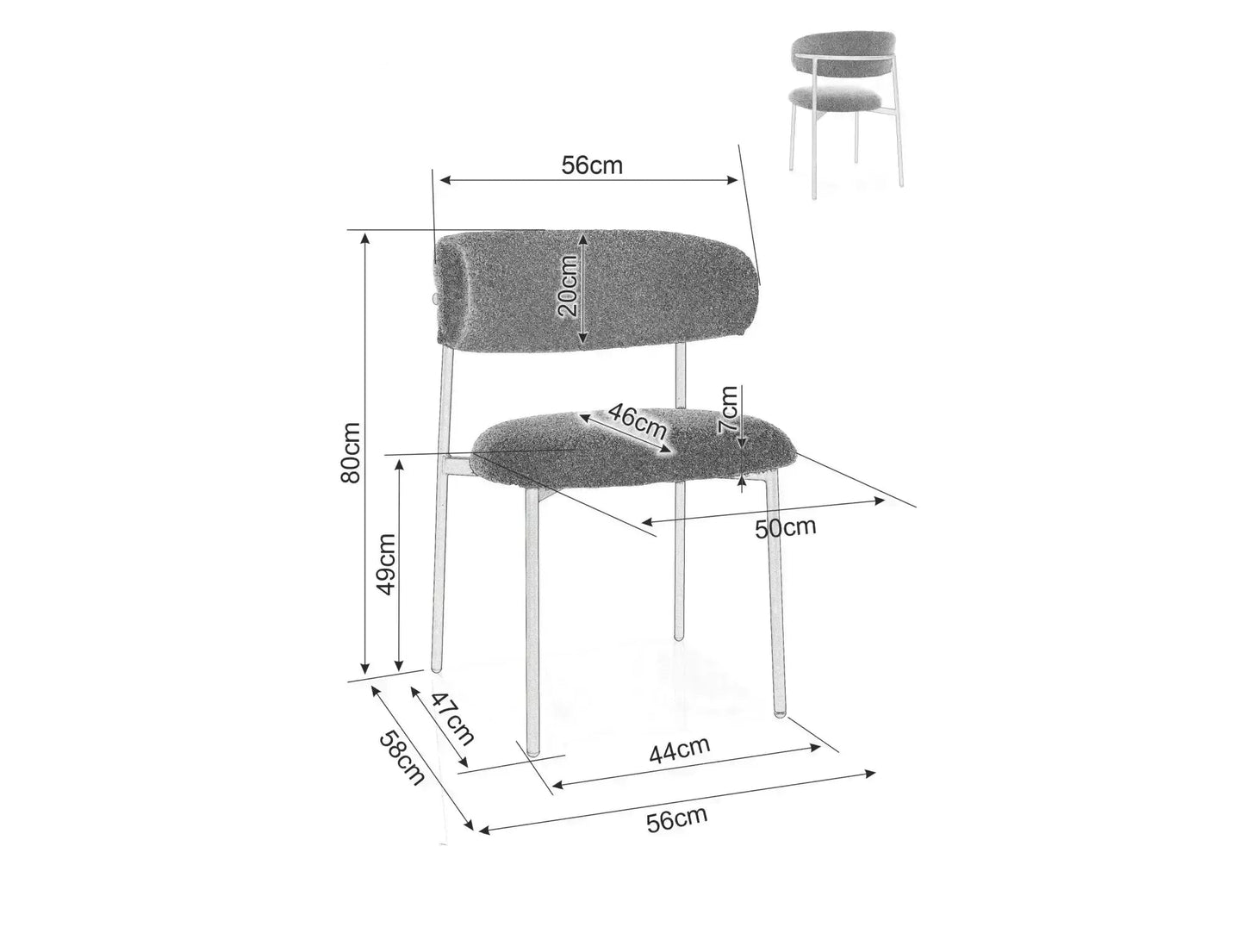 Krēsls Elts 80/56/49 cm Noelle 45