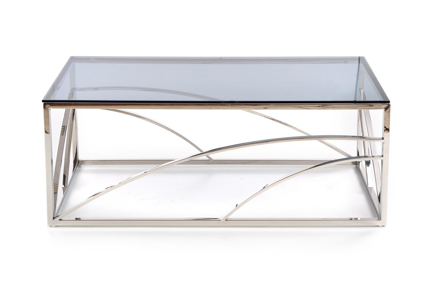Kafijas galdiņš UC 120/60/45 cm stikls / sudrabs - N1 Home