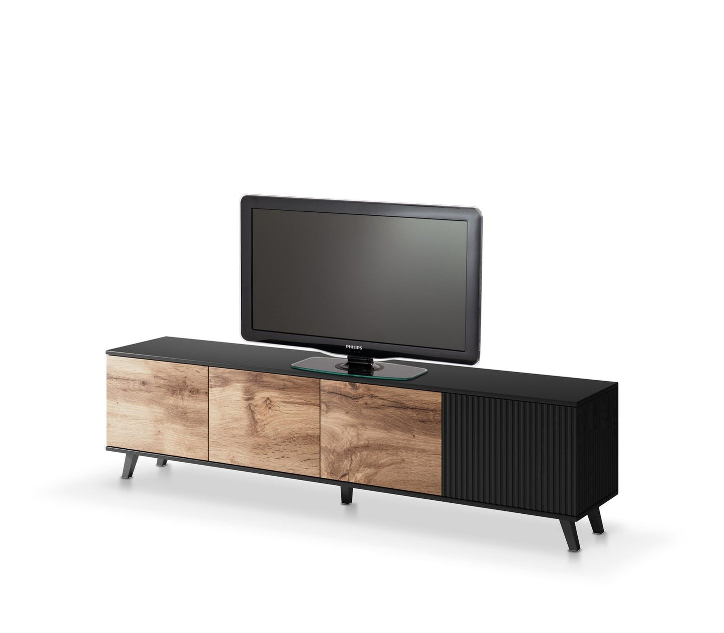 BERLIN TV skapis 200/40/52 cm wotan/black ozols - N1 Home