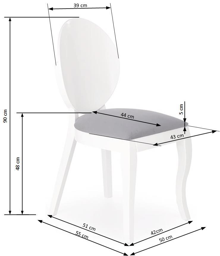 Krēsls Piony 43/52/90/51 cm balts - N1 Home