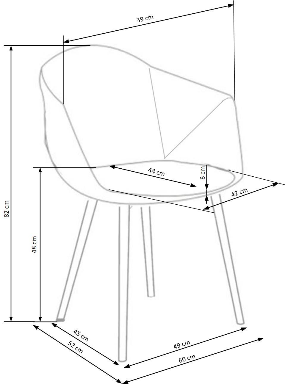 Krēsls Rio 60/52/82/48 cm pelēks - N1 Home