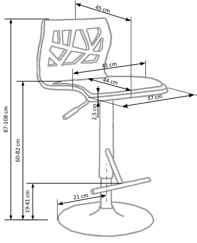 JB krēsls melns 41/45/87÷108 cm - N1 Home