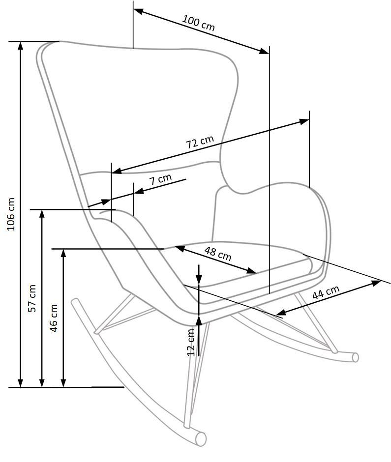 LI šūpuļkrēsls 72/100/106/46 cm krēmkrāsas/ zelts - N1 Home