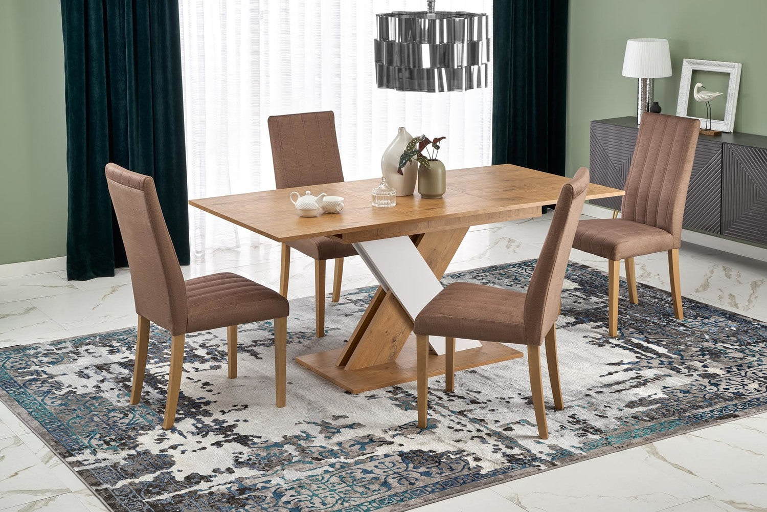 Galds Xareo 130/85/76 cm lancelot ozols/balts - N1 Home