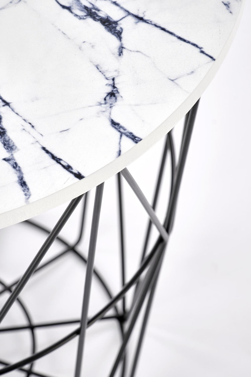 Kafijas galdiņš TM melns/balts marmors 42/41 cm - N1 Home
