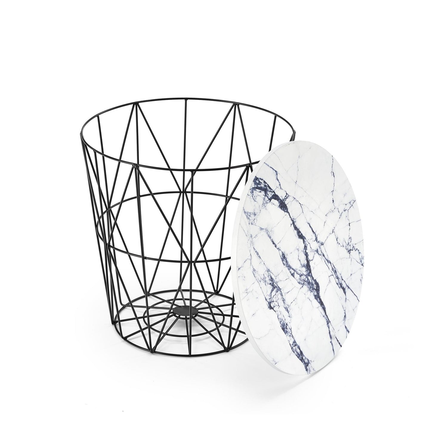 Kafijas galdiņš TM melns/balts marmors 42/41 cm - N1 Home