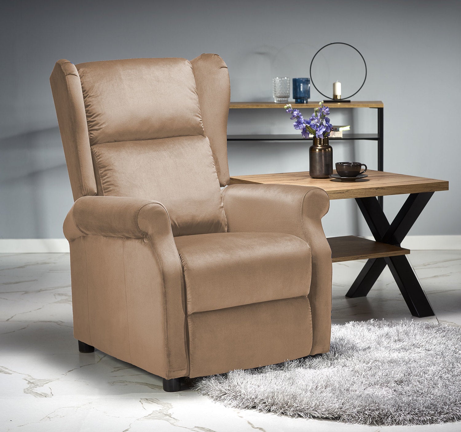 Krēsls Agusta 75/92-160/107-83/45 cm Bluvel 28 - N1 Home