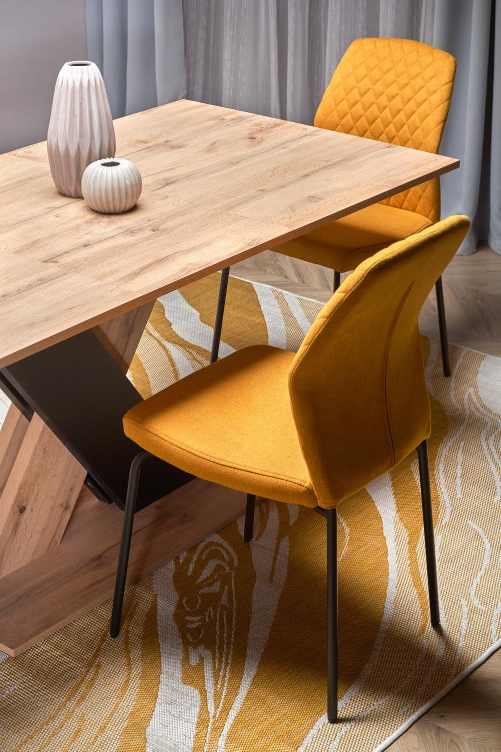 Galds Xareo 130/85/76 cm wotan ozols/melns - N1 Home