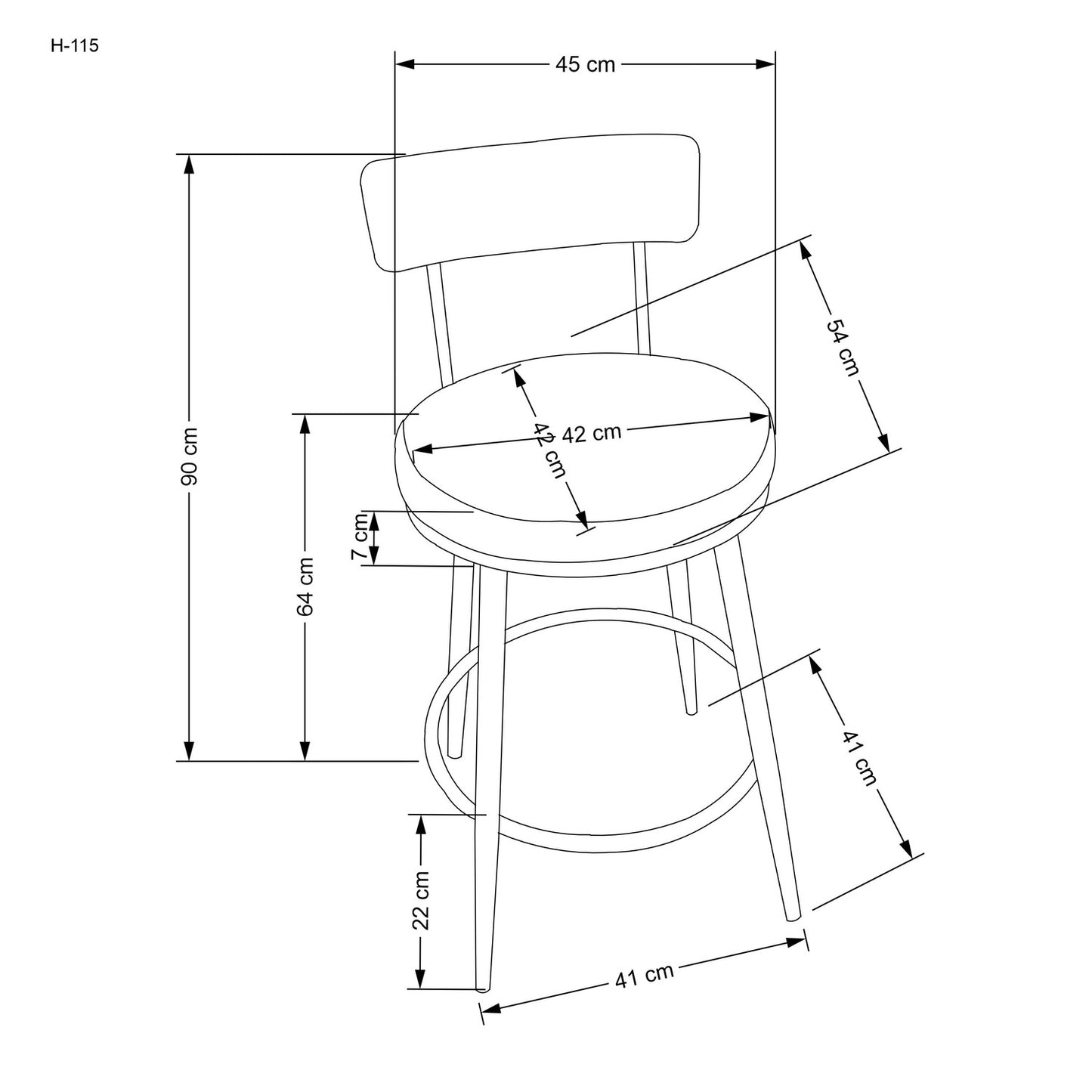 NH krēsls melns /zelts 45/54/90/64 cm - N1 Home