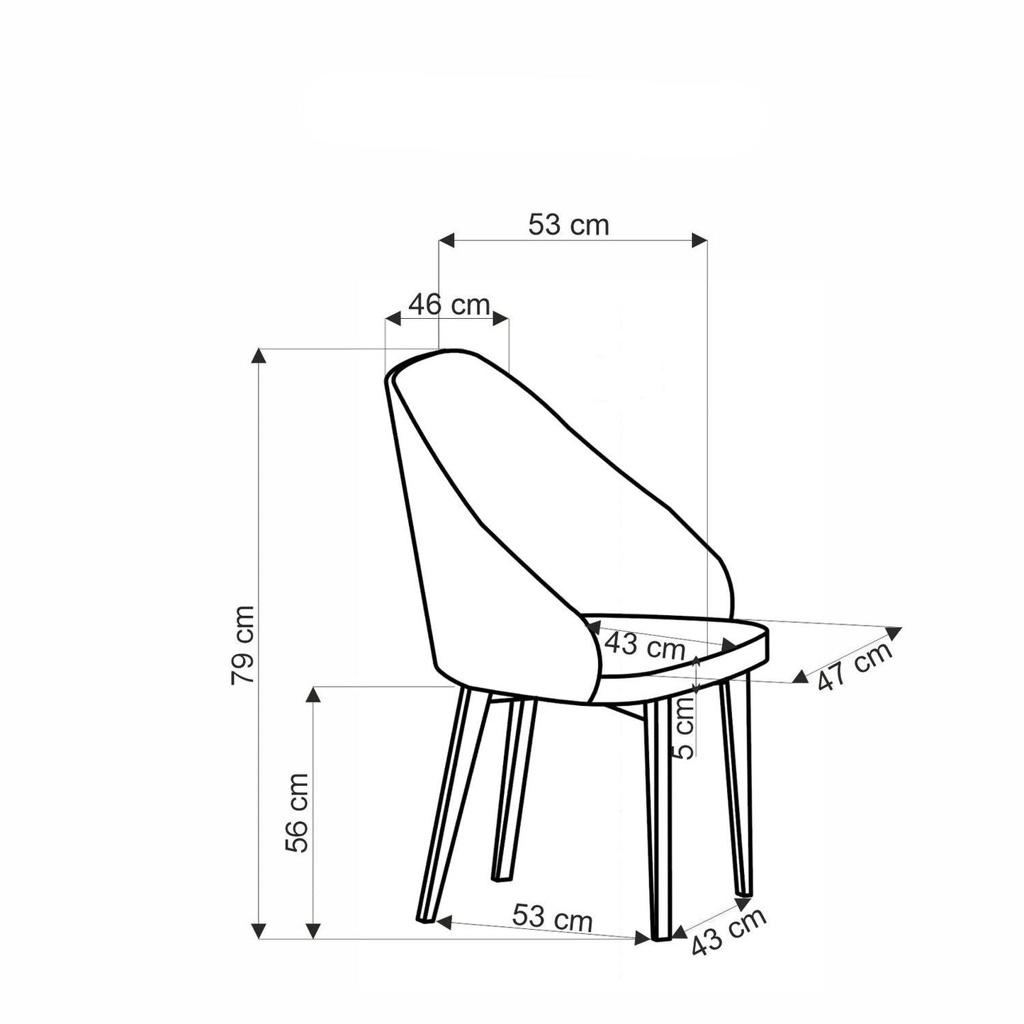 Krēsls Mala 50/53/79/46 cm bešs - N1 Home