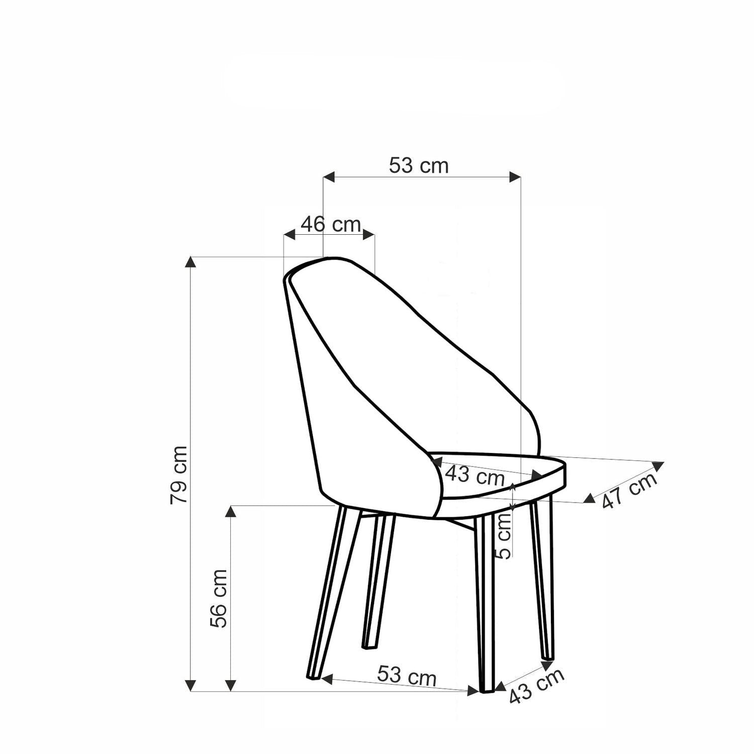 Krēsls Mala 50/53/79/46 cm pelēks - N1 Home