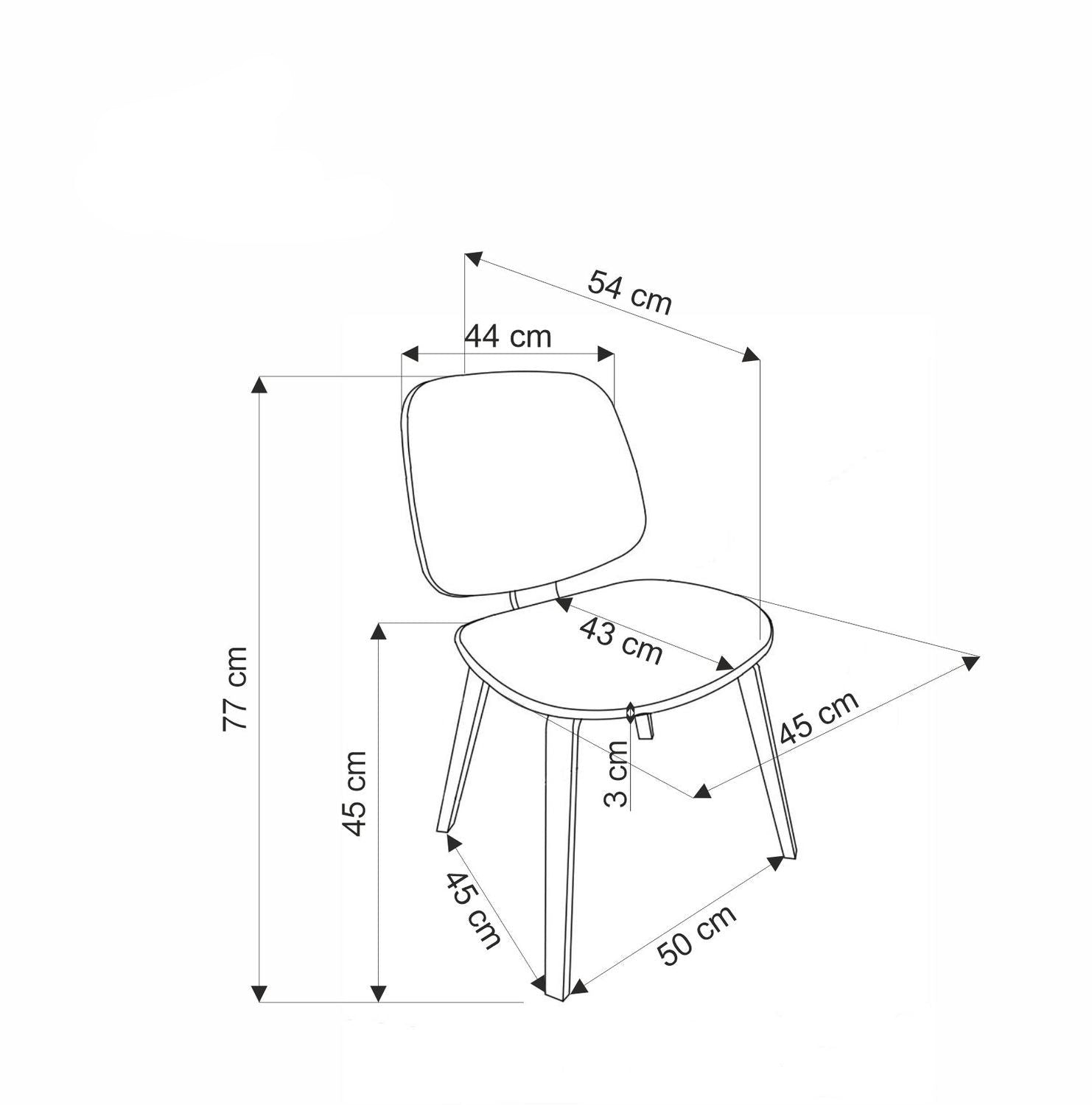 Krēsls VALE 54/45/81/45 cm brūns/pelēks - N1 Home