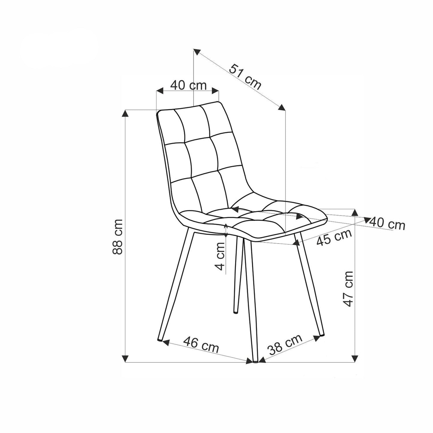 Krēsls Krust 45/53/88/47 cm bēšs - N1 Home