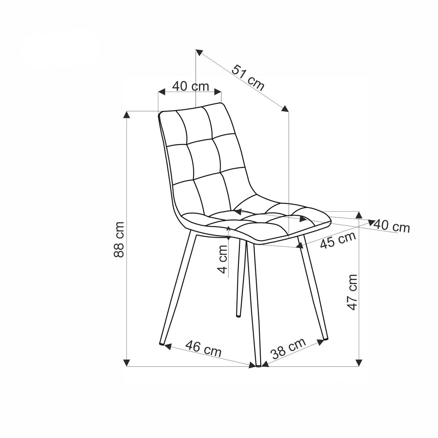 Krēsls Krust 45/53/88/47 cm sinepes - N1 Home