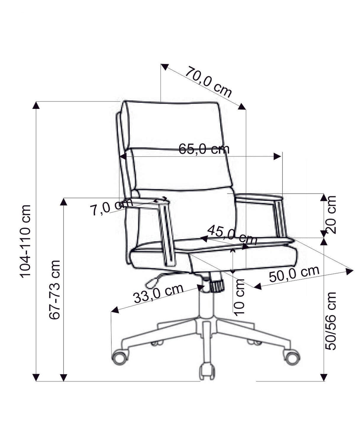 Krēsls Adri 65/70/104-110/50-56 cm bēšs