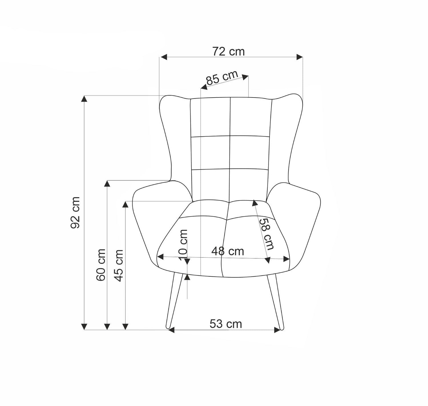 Krēsls Byro 75/85/92/45 cm sinepes - N1 Home