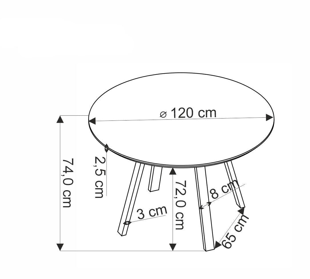 Galds Dani 120/74/65 cm riekstkoks - N1 Home