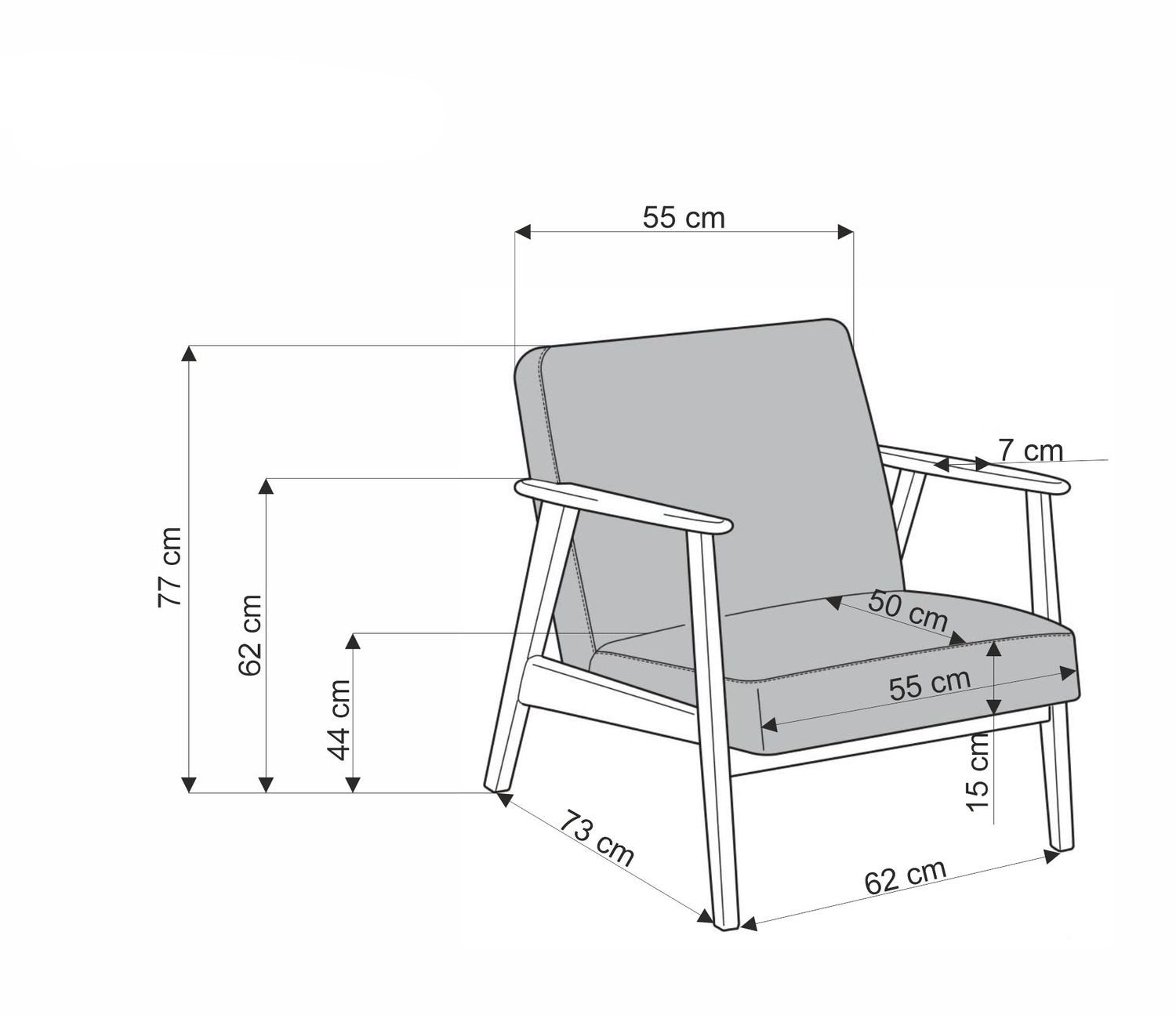 Krēsls Milo 65/77/77/44 cm olīves - N1 Home