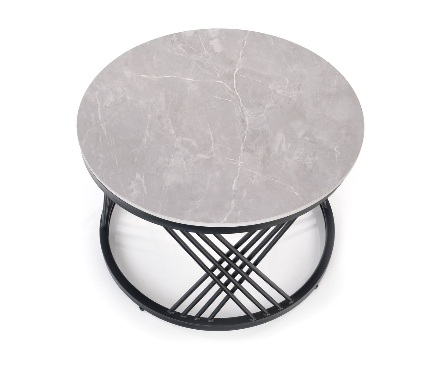 Kafijas galdiņš Flam 60/40; 80/46 cm pelēks marmors - N1 Home