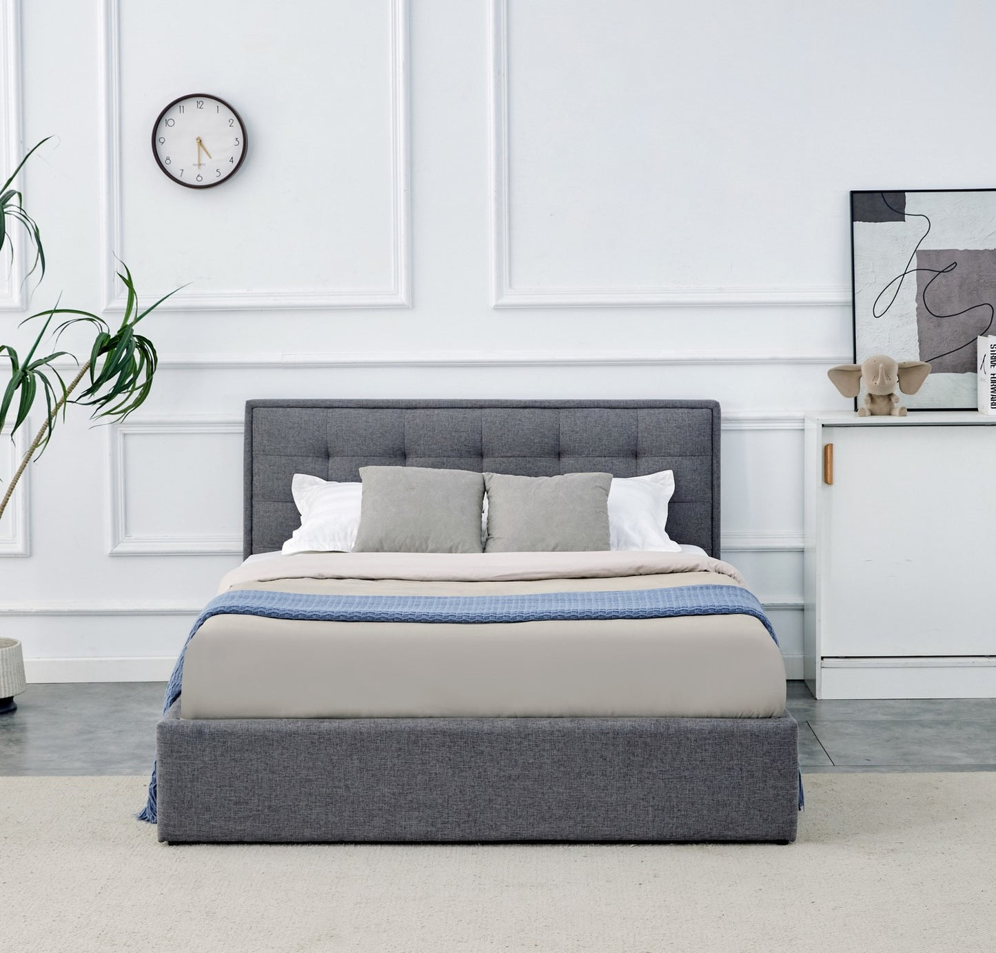 Gulta Pava 151-171/217/100 cm pelēks - N1 Home