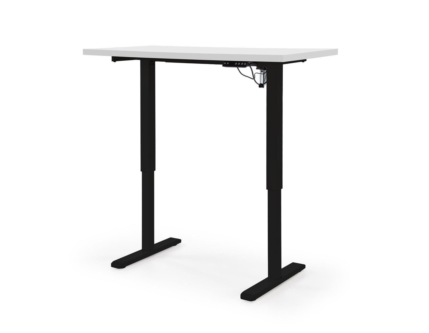 Biroja galds Juras 120/60/75-120 cm balts/melns - N1 Home