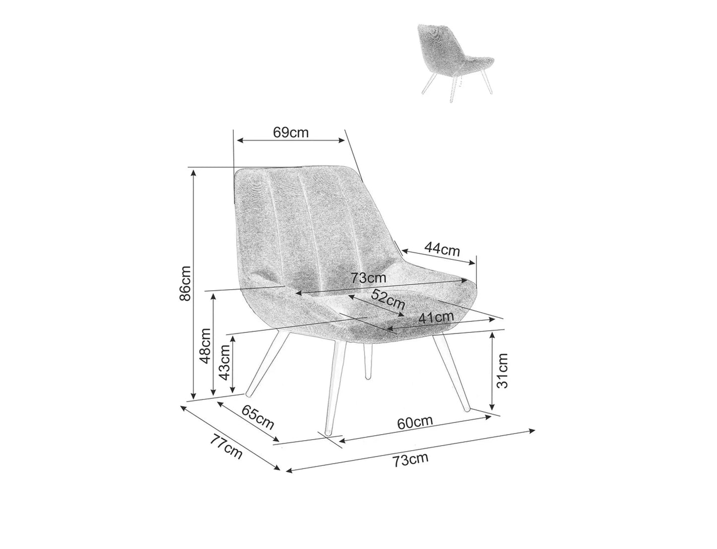 Krēsls Frist 86/69/43 cm karijs - N1 Home