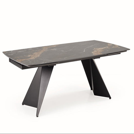 Galds Armo 165-241/90/77 cm melns marmors/melns - N1 Home