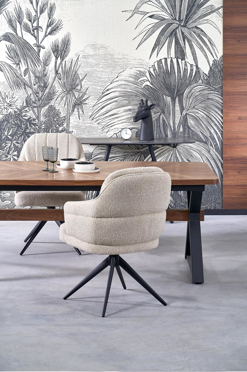 Galds Baros 200/100/75 cm rieksts/melns - N1 Home