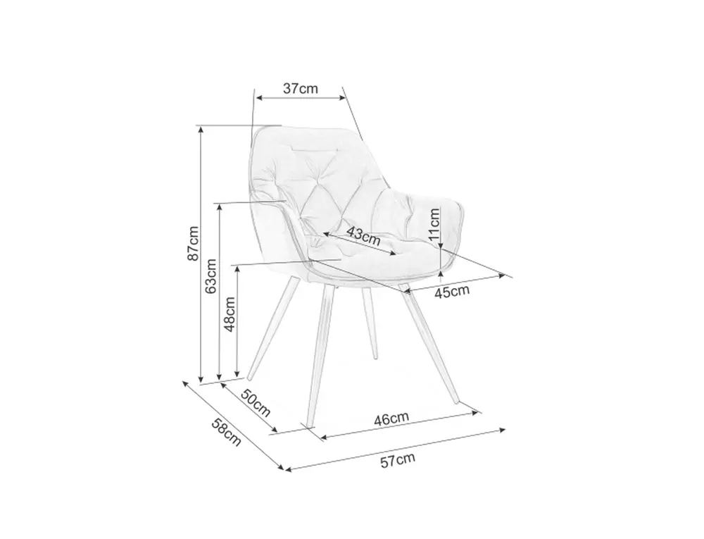Krēsls CHER 87/57/48 cm sinepes - N1 Home