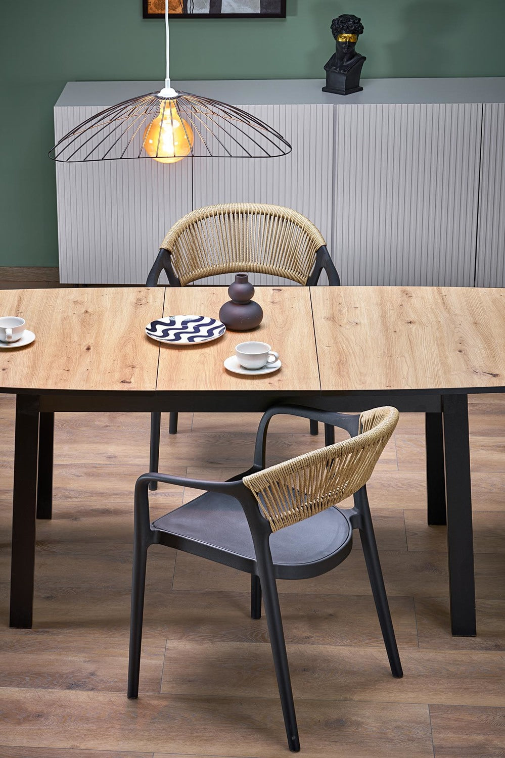 Galds Barrel 130/80/72 cm amatniecisks ozols/melns - N1 Home