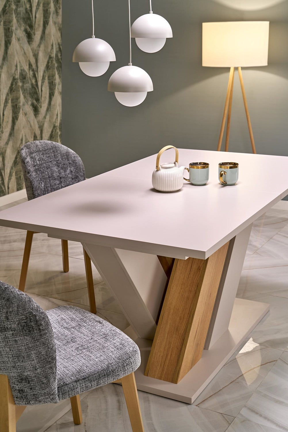 Galds Brans 160/90/77 cm kremonas ozols/kašmirs - N1 Home