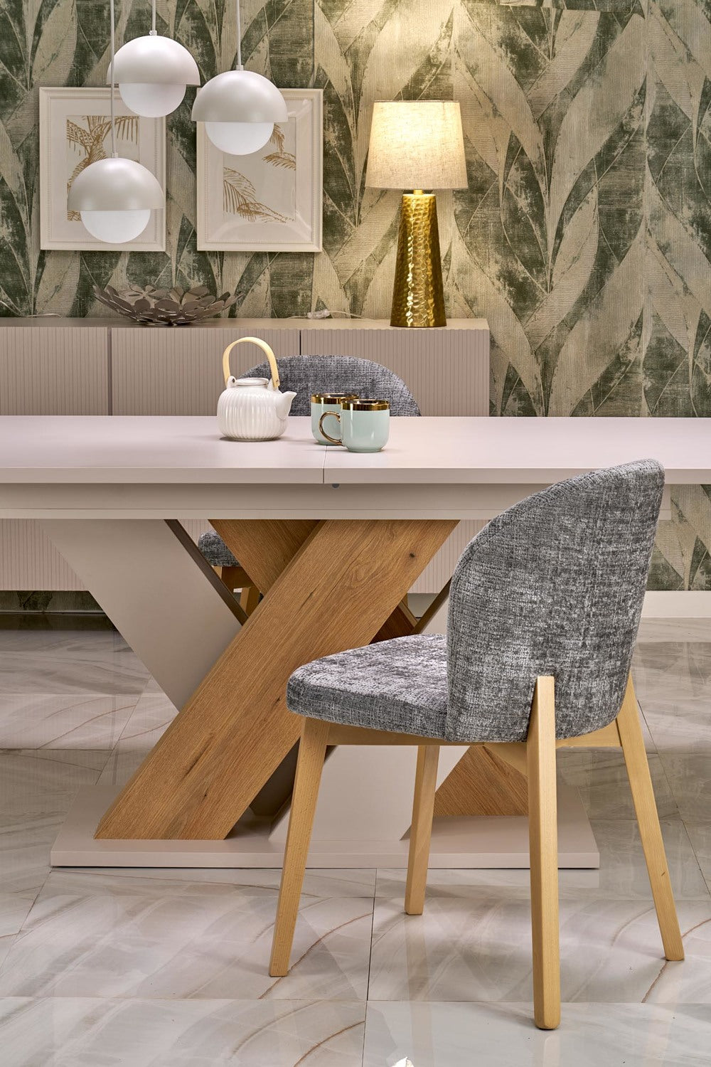 Galds Brans 160/90/77 cm kremonas ozols/kašmirs - N1 Home