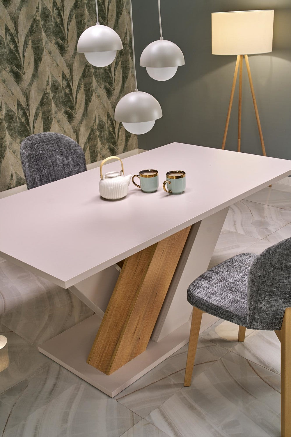 Galds Brans 160/90/77 cm kremonas ozols/kašmirs - N1 Home