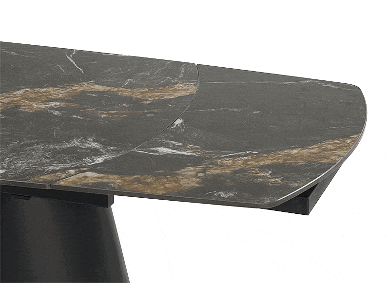 Galds Forus 180/90/76 cm melns marmors/melns - N1 Home