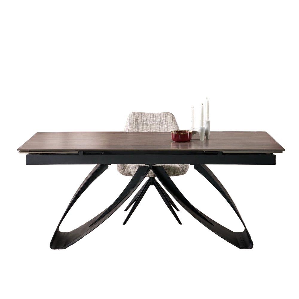 Galds Hila 180-260/90/75/125 cm rieksts/melns - N1 Home