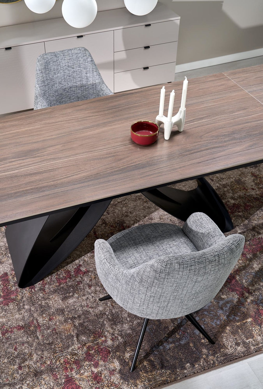 Galds Hila 180-260/90/75/125 cm rieksts/melns - N1 Home