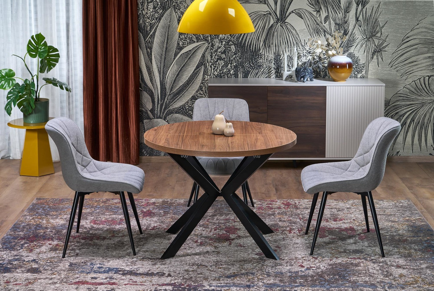 Galds Pero 100/75 cm valrieksts/melns - N1 Home