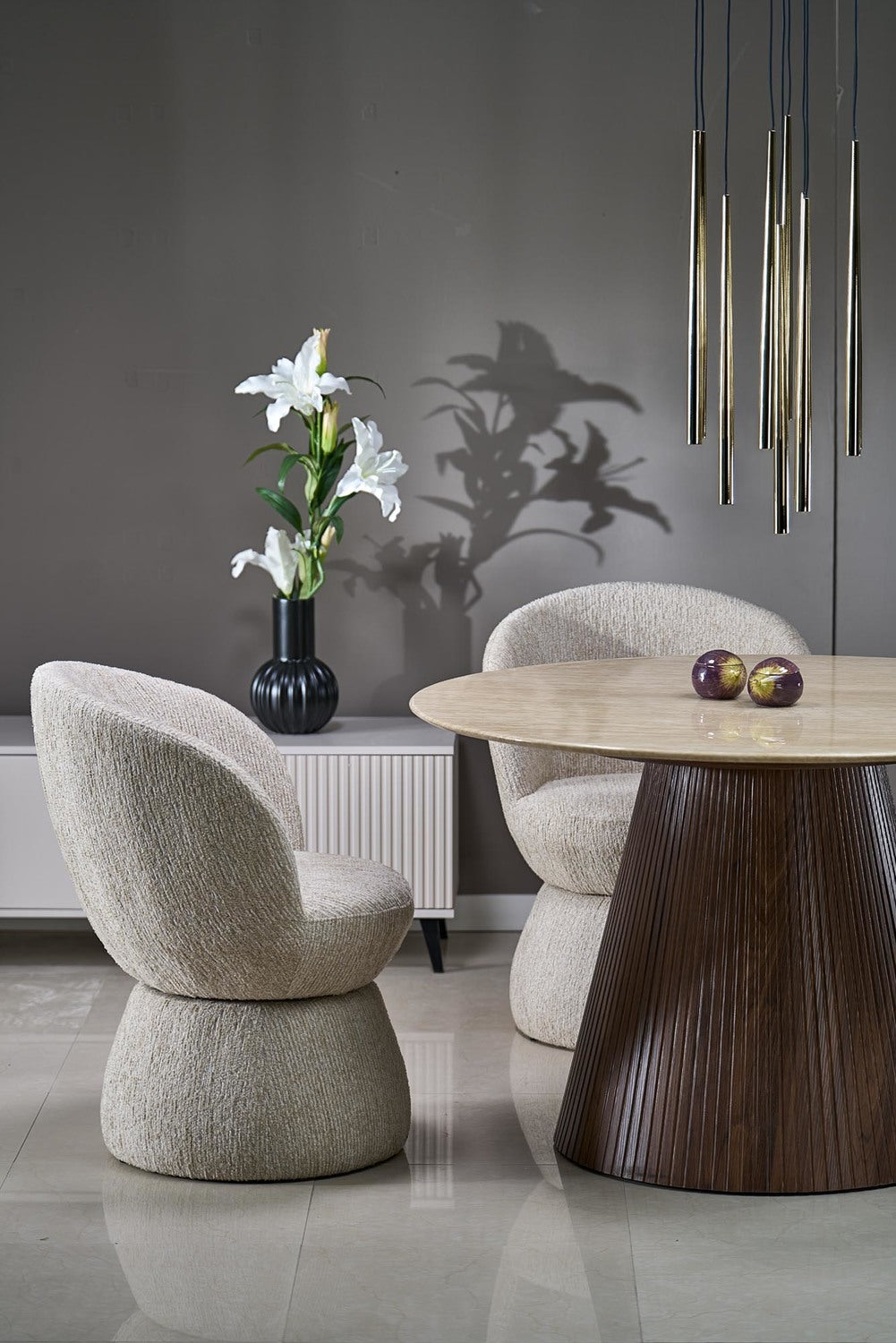 Galds Pires 120/76 cm  travertīns/valrieksts - N1 Home