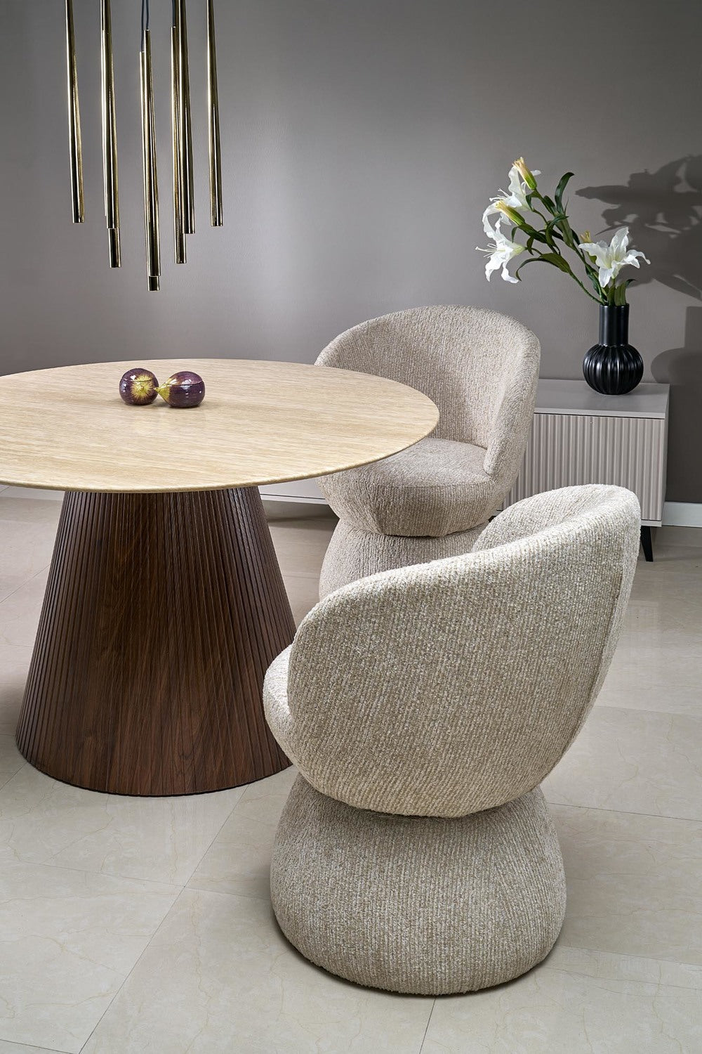 Galds Pires 120/76 cm  travertīns/valrieksts - N1 Home